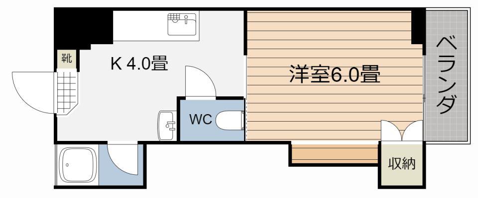 シャインパール池田(1K/1階)の間取り写真