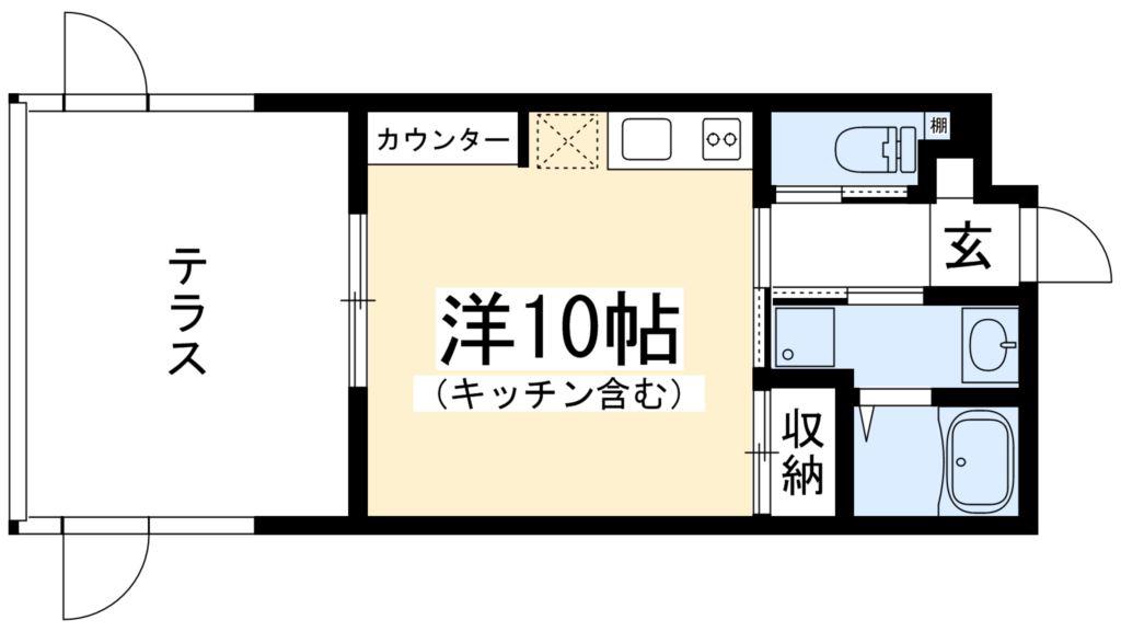 KOTI桂楽(1K/1階)の間取り写真