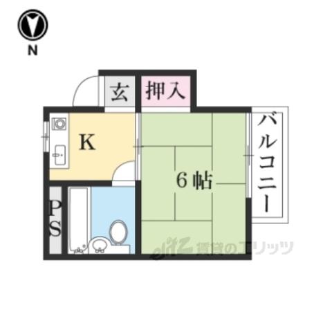 コーポSSK-Ⅰ(1DK/2階)の間取り写真