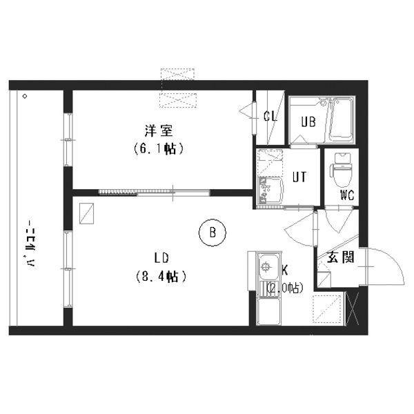 エクセル美園(1LDK/3階)の間取り写真