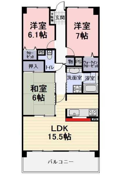 グレーシィ石山(3LDK/2階)の間取り写真