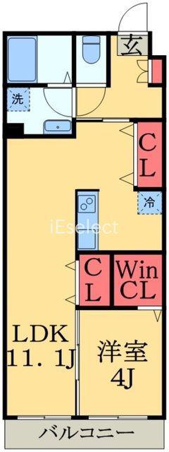 ELIZABETH(1LDK/2階)の間取り写真