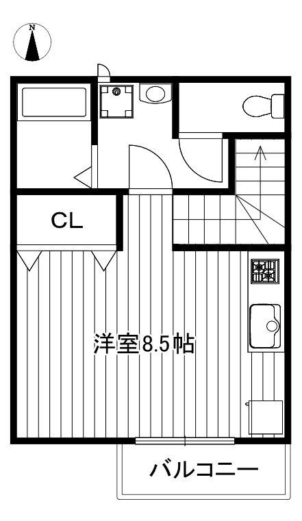 ノイグルーンハイム(ワンルーム/2階)の間取り写真
