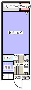あびこ88マンション(1K/4階)の間取り写真