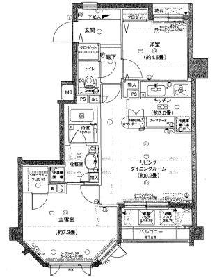 ガーデンホーム東品川海上公園(2LDK/8階)の間取り写真
