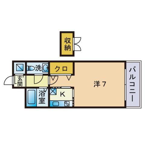エステートモア天神STUDIO(1K/3階)の間取り写真