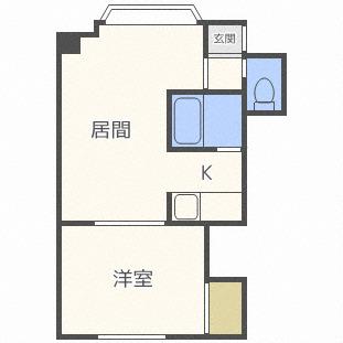 ドミール22(1LDK/3階)の間取り写真