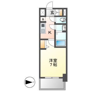 ファステートNAGOYA今池バレンシア(1K/12階)の間取り写真