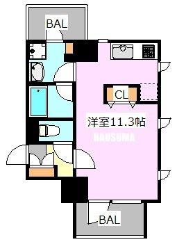 ダイナシティ王子(1K/3階)の間取り写真
