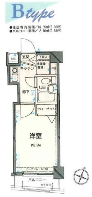 フェニックス茗荷谷(1K/6階)の間取り写真