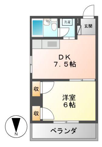 パークサイドメゾン伏見(1DK/8階)の間取り写真