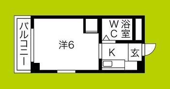 メゾンガロパンI(ワンルーム/5階)の間取り写真