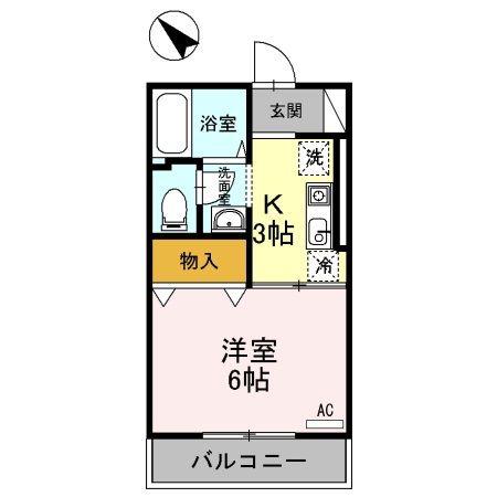 セジュール セト(1K/2階)の間取り写真
