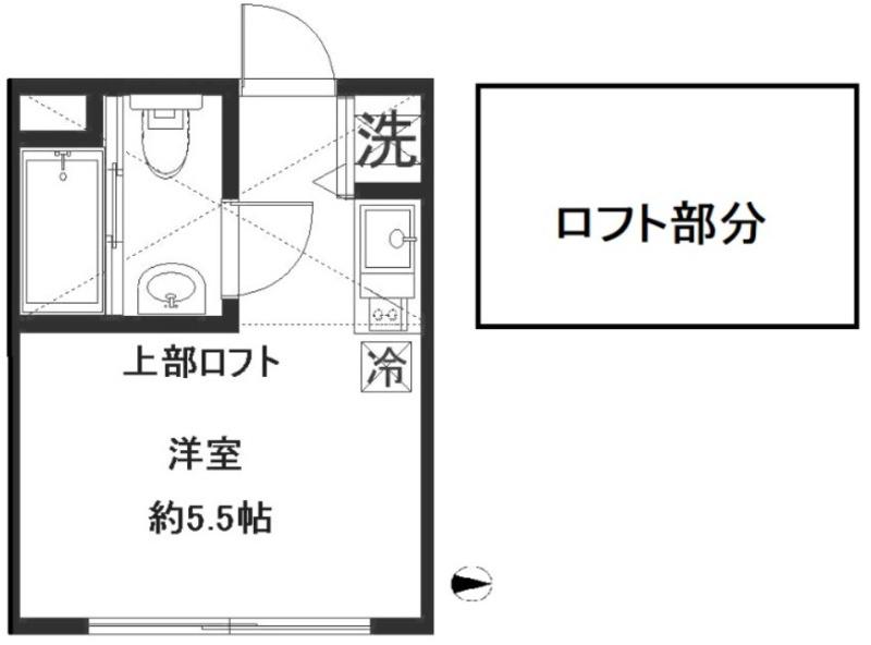 KS-Y(ワンルーム/2階)の間取り写真