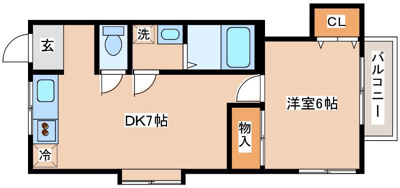 緑町3丁目アパート(1DK/1階)の間取り写真