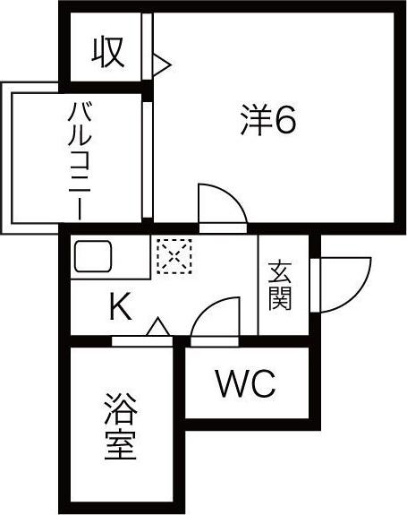 コアロード2000(1K/5階)の間取り写真