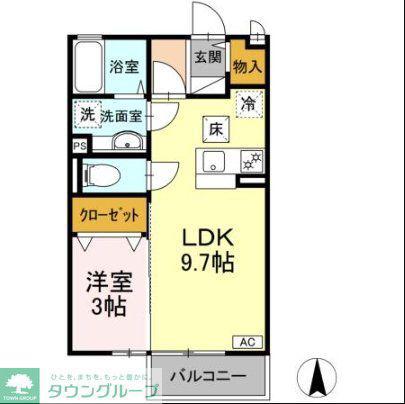 サン クレア I棟(1LDK/1階)の間取り写真