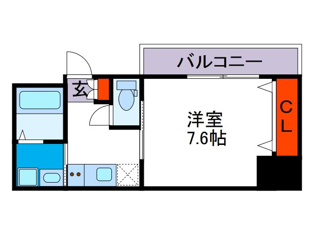 エクシードPREMIUM(1K/3階)の間取り写真