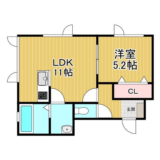 PROGRESSO(1LDK/1階)の間取り写真