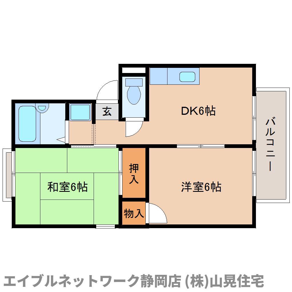 プレジールA(2DK/1階)の間取り写真