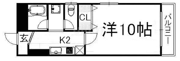 EMSCOURT(1K/4階)の間取り写真