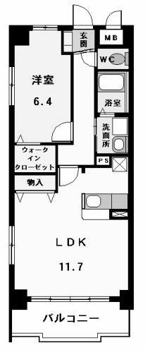 ファミール大山(1LDK/2階)の間取り写真