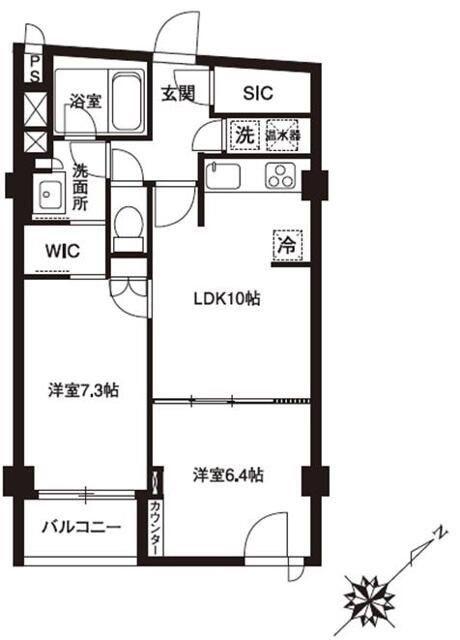 アーバンパーク代官山1(2LDK/2階)の間取り写真