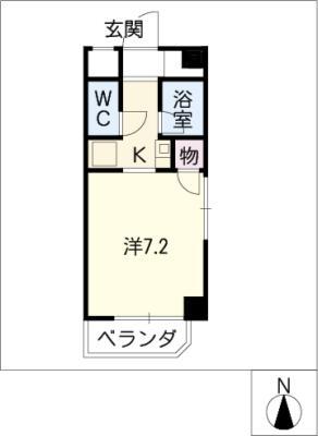 シャルマン千種(1K/2階)の間取り写真