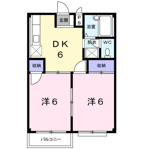 エトワール匠(2DK/2階)の間取り写真