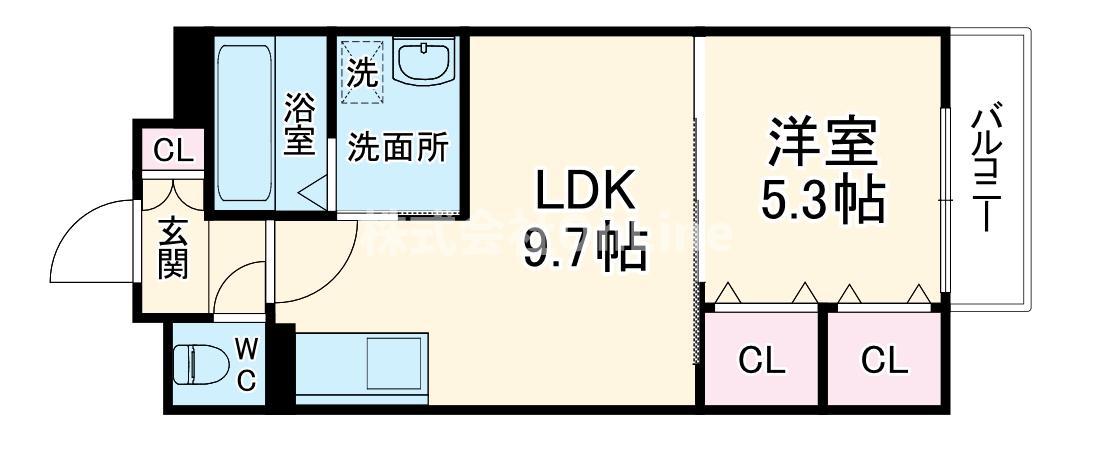 クリエオーレ角田(1LDK/2階)の間取り写真