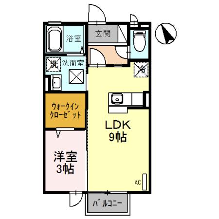 ビュー・スリー(1LDK/1階)の間取り写真