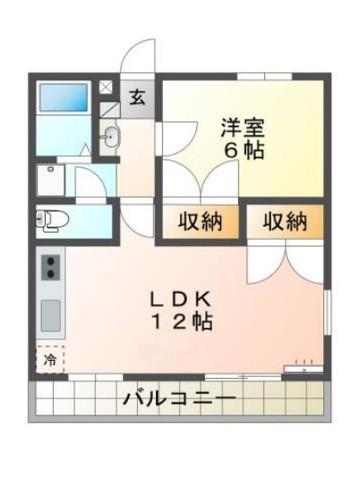 山陽電鉄網干線 西飾磨駅 徒歩17分 3階建 築30年(1LDK/3階)の間取り写真
