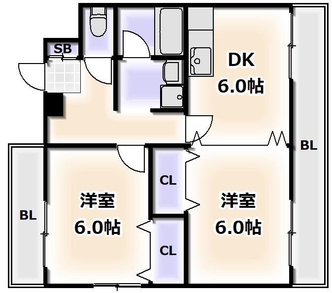 シェトワ桜川(1LDK/7階)の間取り写真