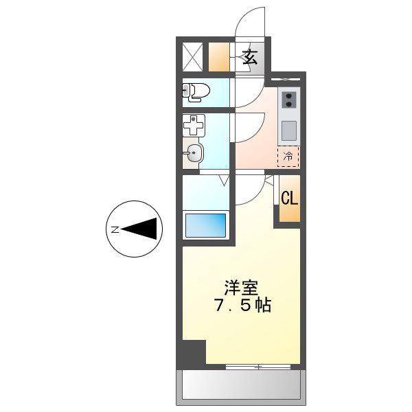 エスリード金山エクセア(1K/4階)の間取り写真