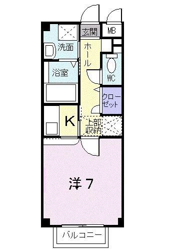 プロムナードひばり(1K/2階)の間取り写真