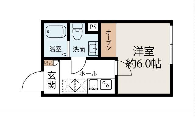 クォーク川崎(ワンルーム/3階)の間取り写真