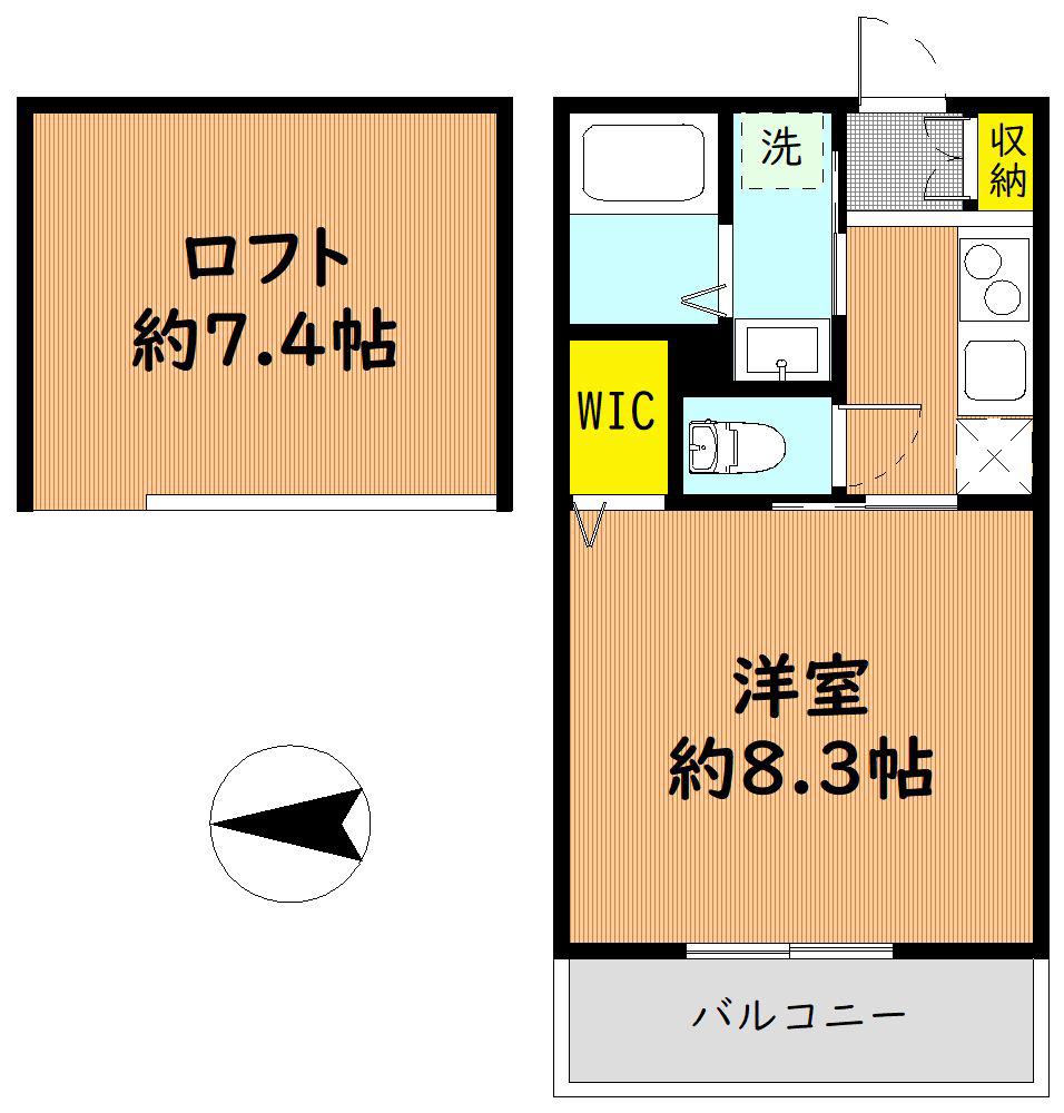 エムズコート新石切(1K/2階)の間取り写真