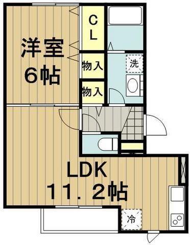 メゾン芙蓉(1LDK/2階)の間取り写真