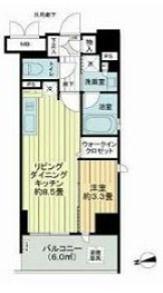 ソルティア藤沢鵠沼(1LDK/8階)の間取り写真