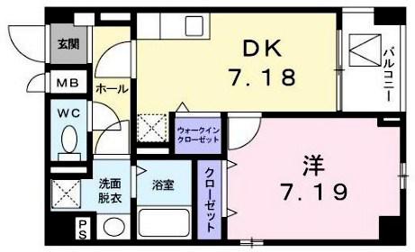 シャインツリー両国 のあち(1DK/8階)の間取り写真