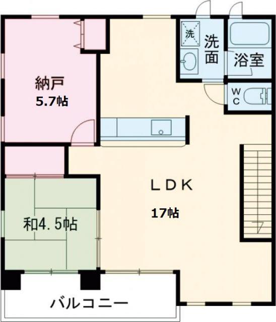 コウジィコートII番館(1SLDK/2階)の間取り写真
