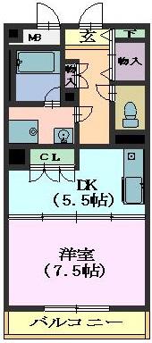 フィオレンテ本山(1DK/3階)の間取り写真