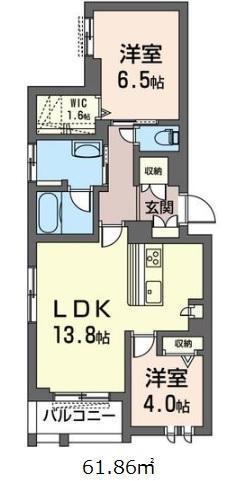 プレシアール(2LDK/2階)の間取り写真