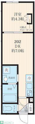 IKI国分寺(1DK/2階)の間取り写真