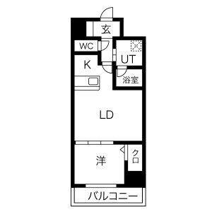 アーバンパーク日吉(1LDK/3階)の間取り写真