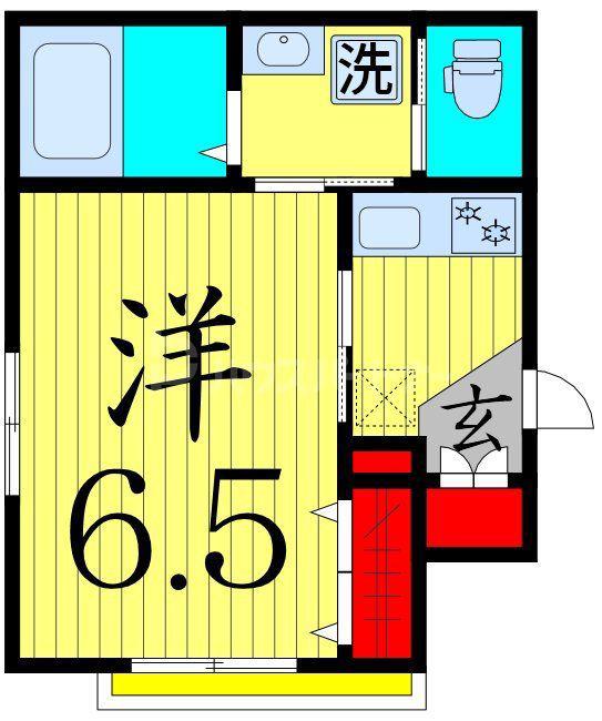 ヘーベルメゾン北綾瀬(1K/3階)の間取り写真