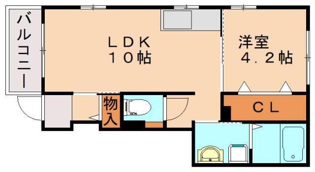 アットカーサー(1LDK/1階)の間取り写真