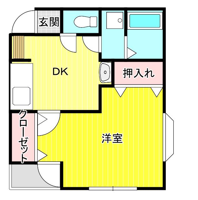 OMパレス(1DK/2階)の間取り写真