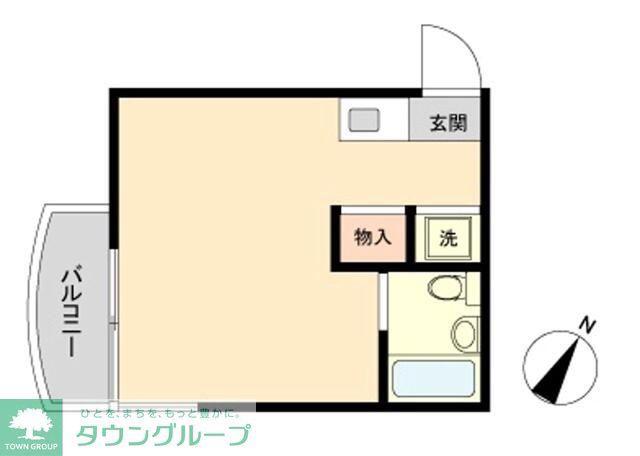 エルヴィーナ若葉台(ワンルーム/2階)の間取り写真