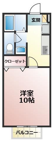アヴァンス翼(1K/1階)の間取り写真